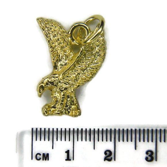 Eagle Charm Pendant 14k Yellow Gold. - Picture 2 of 4